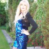 Prettylady - Blue sequin dress with black bolero shrug