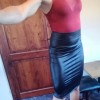 {username} - Long leather skirt